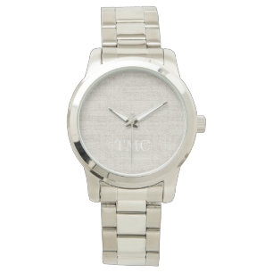 Montre INITIALES EN Tissu Linge Luxe Neutre Temps Moderne