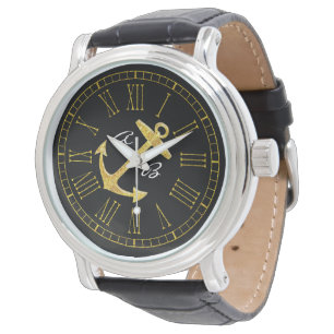 Montre Initiales Gold Ancre Personnaliser