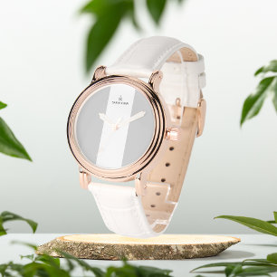 Montre Initiales grises et blanches personnalisées eWatch