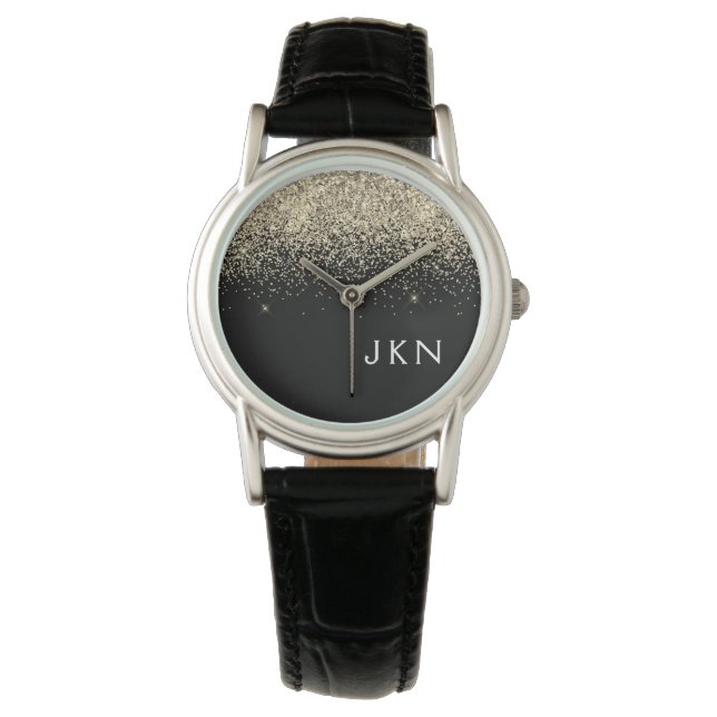 Montre Initiales Monogrammes pour filles Parties scintill (devant)