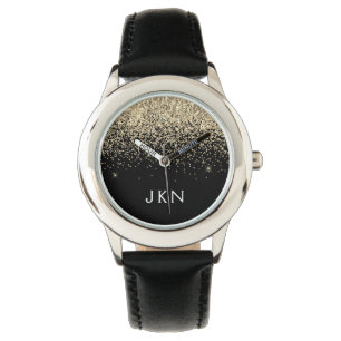 Montre Initiales Monogrammes pour filles Parties scintill