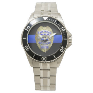 Montre Insigne de ligne bleue mince