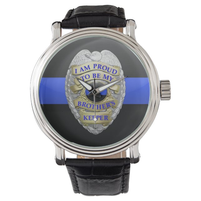 Montre Insigne de ligne bleue mince (devant)