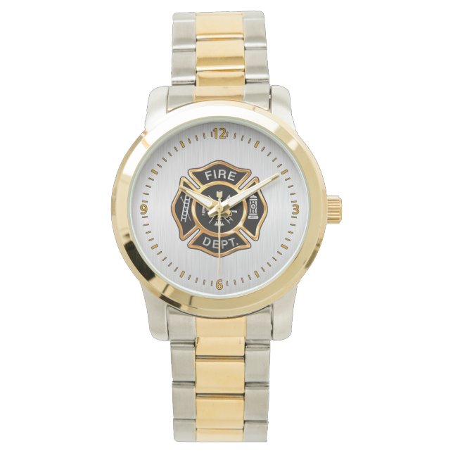 Montre Insigne d'or et d'argent du service des incendies (devant)