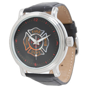 Montre Insigne du service d'incendie Chrome