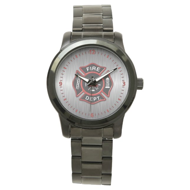 Montre Insigne du service d'incendie Rouge (devant)