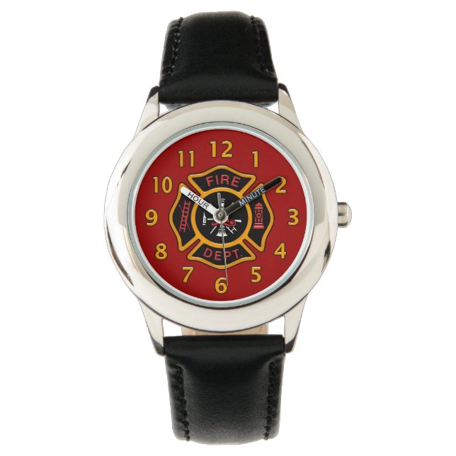 Montre Insigne du service d'incendie Rouge (devant)