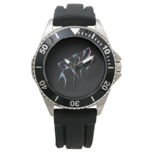 Montre Iridescente Howling Wolf Spirit Animal