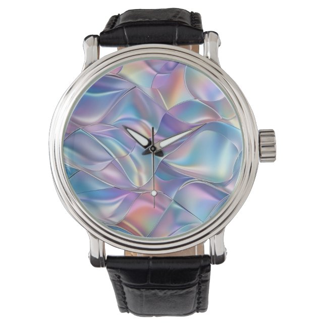 Montre Iridescente métallique 6 géométrique (devant)