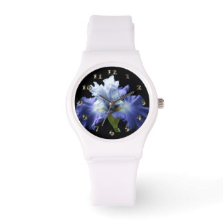Montre Iris bleu profond et blanc