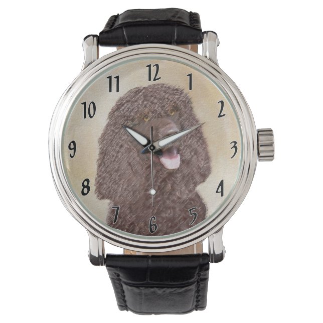 Montre Irish Water Spaniel Peinture - Original Dog Art (devant)