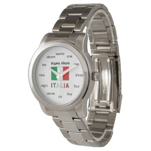 Montre Italia et Drapeau Italien Personnalisé 