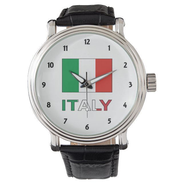 Montre Italie et drapeau italien (devant)