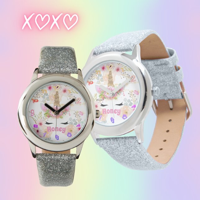 Montre IVY - Filles nommées Unicorn Dreams Personnalisé (Créateur téléchargé)
