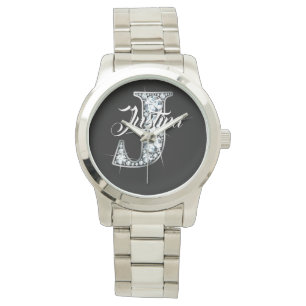 Montre J Faux Diamond Bling Monogram