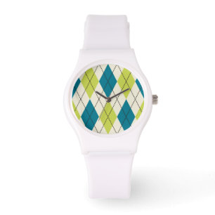 Montre Jacquard bleu et vert