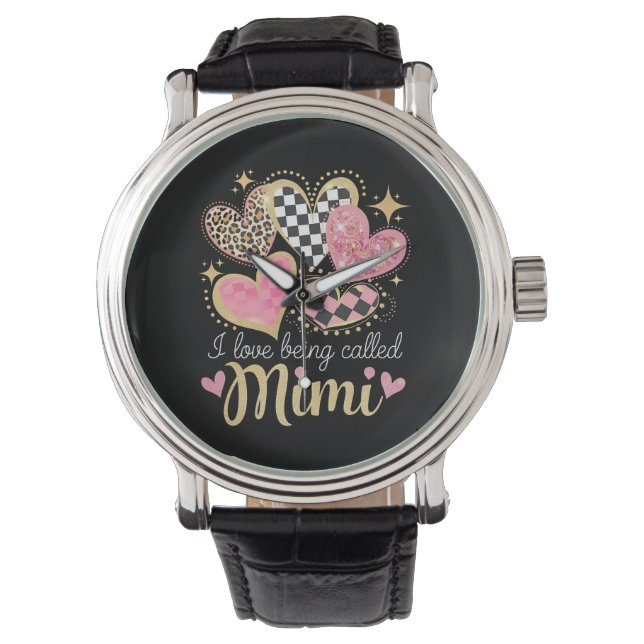 Montre J'adore être appelé Mimi Grand-mère Fête des mères (devant)