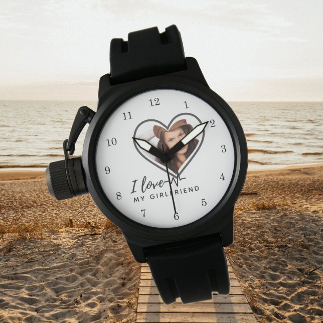 Montre J'ADORE MA COPINE  Cadeau photo personnalisé (Créateur téléchargé)