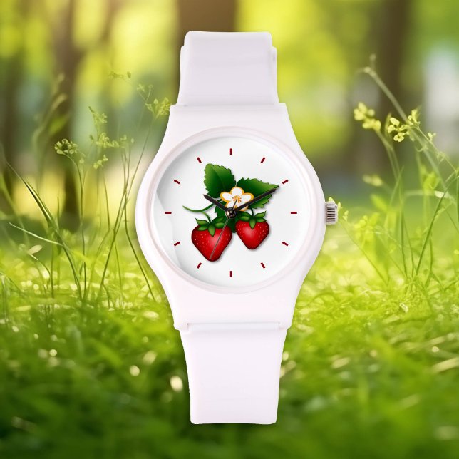 Montre J'adore ma fraise  (I Love My Strawberry wrist watch! Time to dish up that strawberry shortcake in your kitchen.)