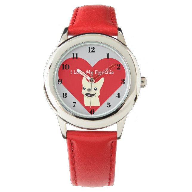 Montre J'adore mon Frenchie,  (devant)
