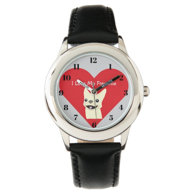 Montre J'adore mon Frenchie,  (devant)