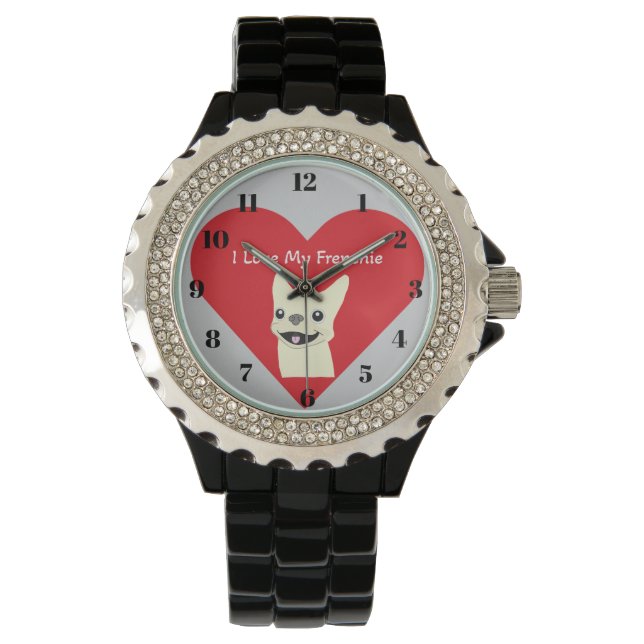 Montre J'adore mon Frenchie,  (devant)