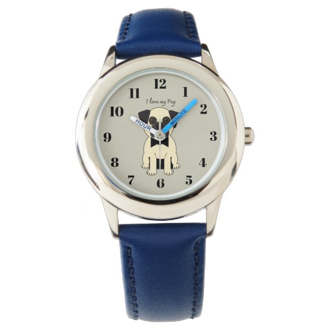 Montre J'adore mon Pug (devant)