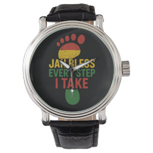 Montre Jah bénisse chaque pas que je fais Drapeau Rastafa