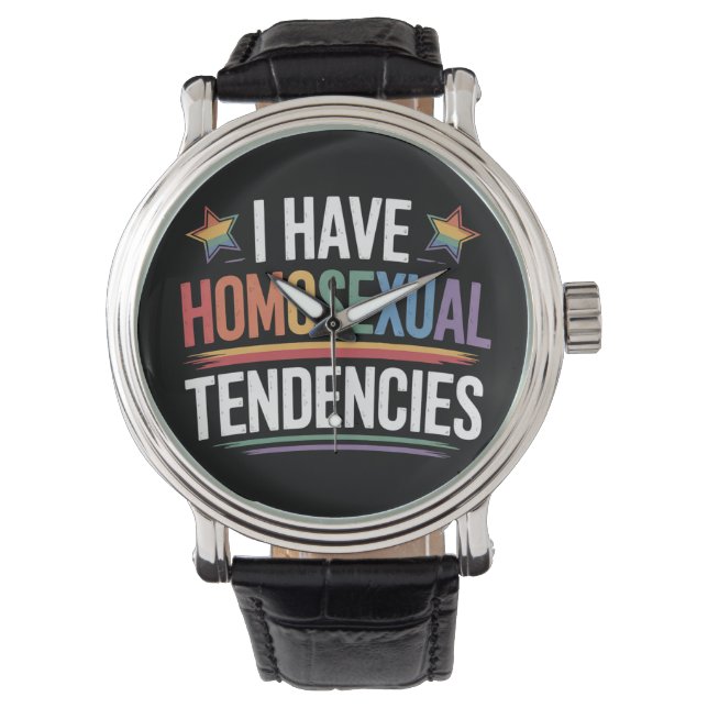Montre J'ai des tendances homosexuelles Fierté LGBTQ Arc- (devant)