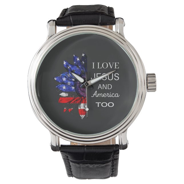 Montre J'aime Jésus et l'Amérique aussi (devant)