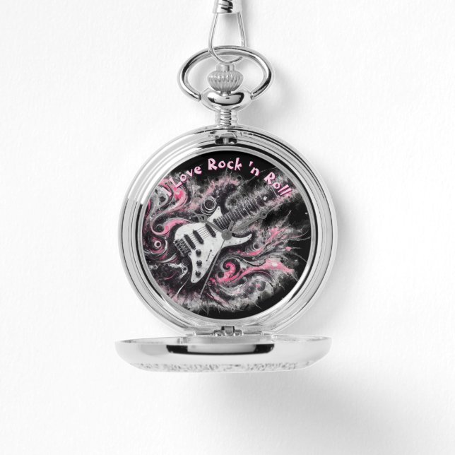 Montre J'aime le Rock N Roll Guitare Électrique Personnal (Recto)