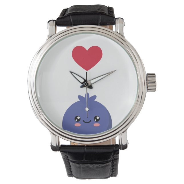 Montre J'aime les bleuets (devant)