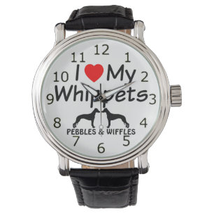 Montre J'Aime Mes DEUX Chiens Whippet