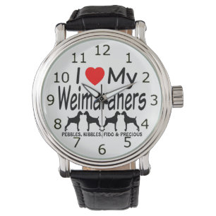 Montre J'Aime Mes QUATRE Chiens Weimaraner