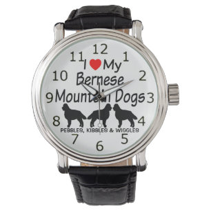 Montre J'Aime Mes Trois Chiens De Montagne Bernois
