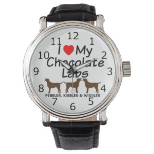 Montre J'Aime Mes Trois Chiens Du Laboratoire De Chocolat
