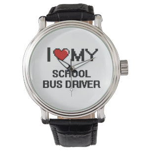 Montre J'aime mon chauffeur d'autobus scolaire