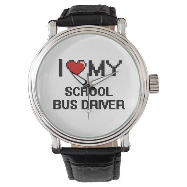 Montre J'aime mon chauffeur de bus scolaire (devant)