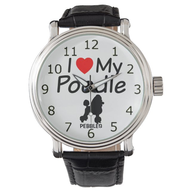 Montre J'Aime Mon Chien De Poodle (devant)