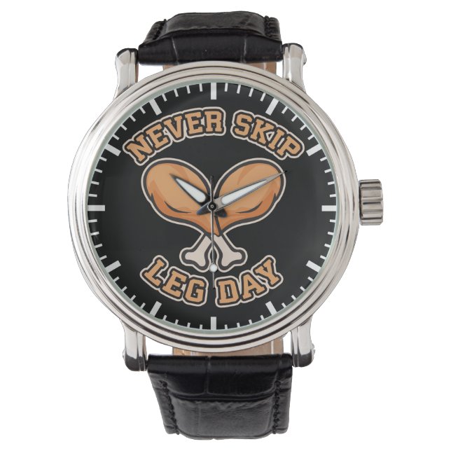 Montre Jamais Sauter Jour de la Jambe - Baguette de poule (devant)