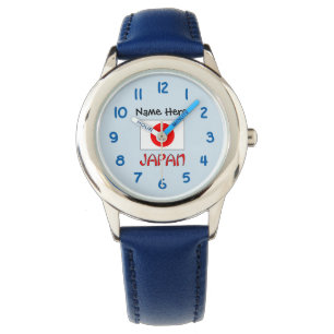 Montre Japon et drapeau japonais avec votre nom