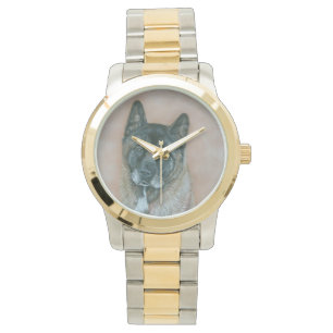 Montre Japonais akita avec l'art de portrait de chien de