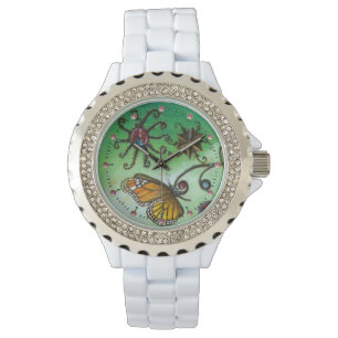 Montre JARDIN DE MELISSA Magique Papillon, Ladybug, Vert