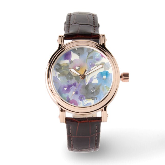 Montre Jardin des bijoux | Pétales pastel violet (Recto)