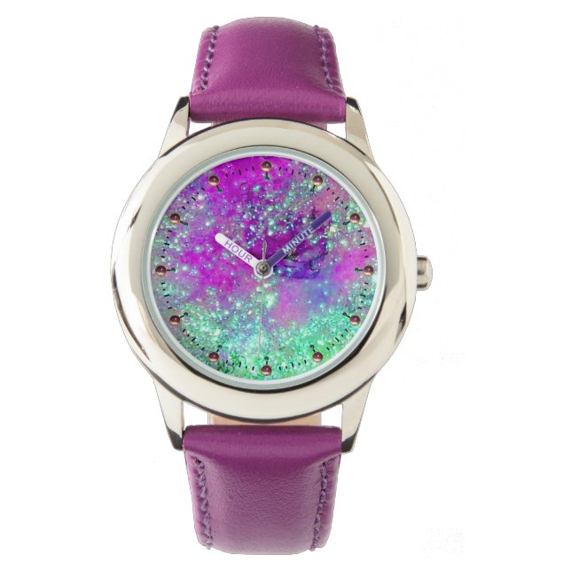 Montre JARDIN DES OMBRES PERDUES Pink Purple Aqua Blue (devant)