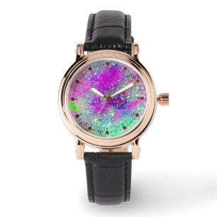Montre JARDIN DES OMBRES PERDUES - Rose violet Aqua Blue