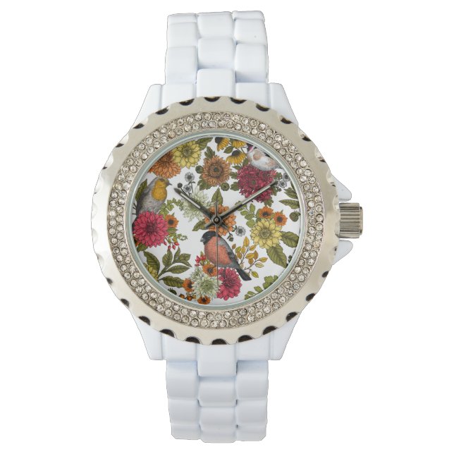 Montre Jardin d'oiseaux et de fleurs 1 (devant)