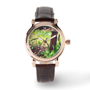 Montre Jardin Fleur Rouille Rouille Et Pompe Personnalisé