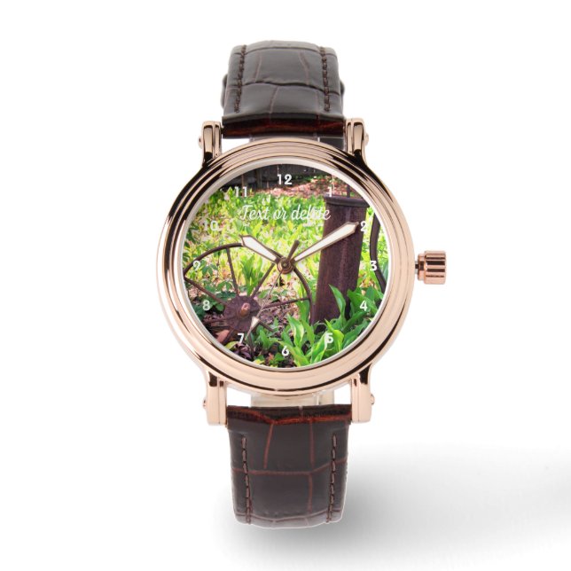 Montre Jardin Fleur Rouille Rouille Et Pompe Personnalisé (Recto)
