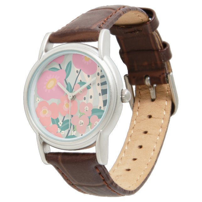 Montre Jardin Whimsical Moderne Mur Floral (Incliné)